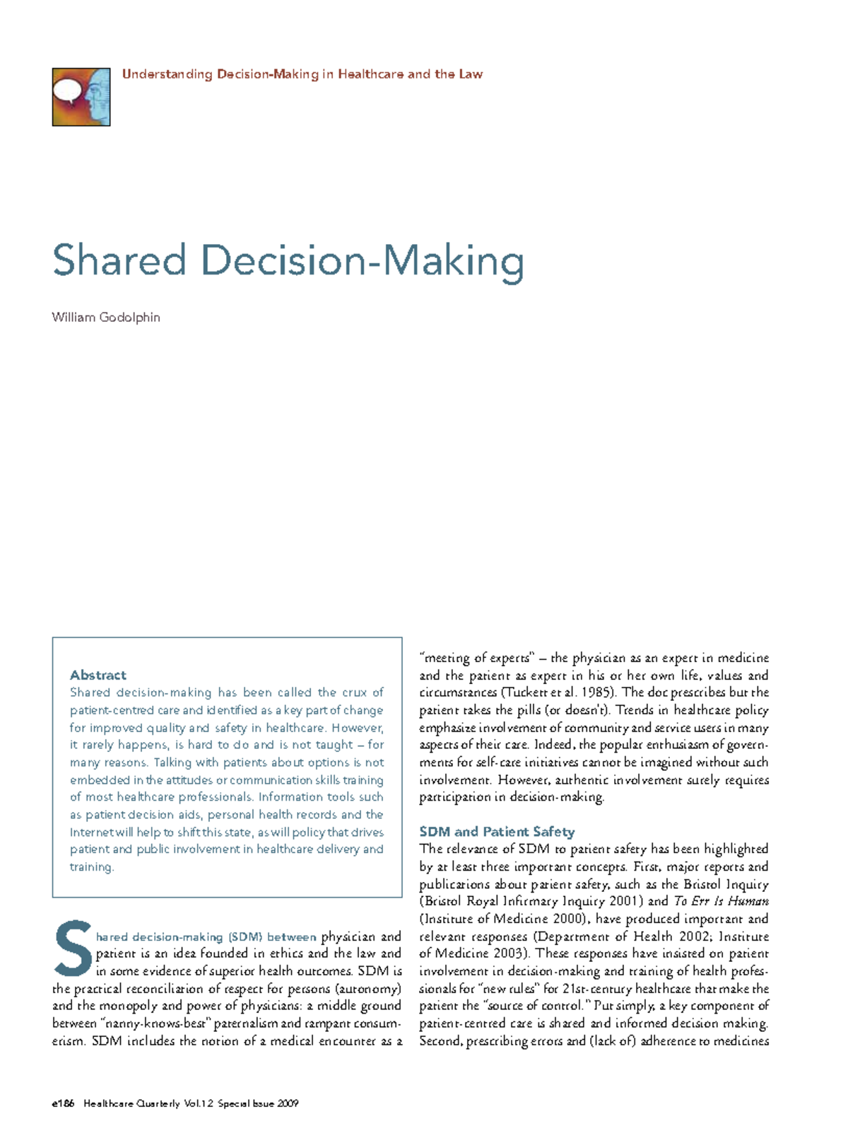 HQ 12: Understanding Shared Decision Making in Healthcare - Studocu