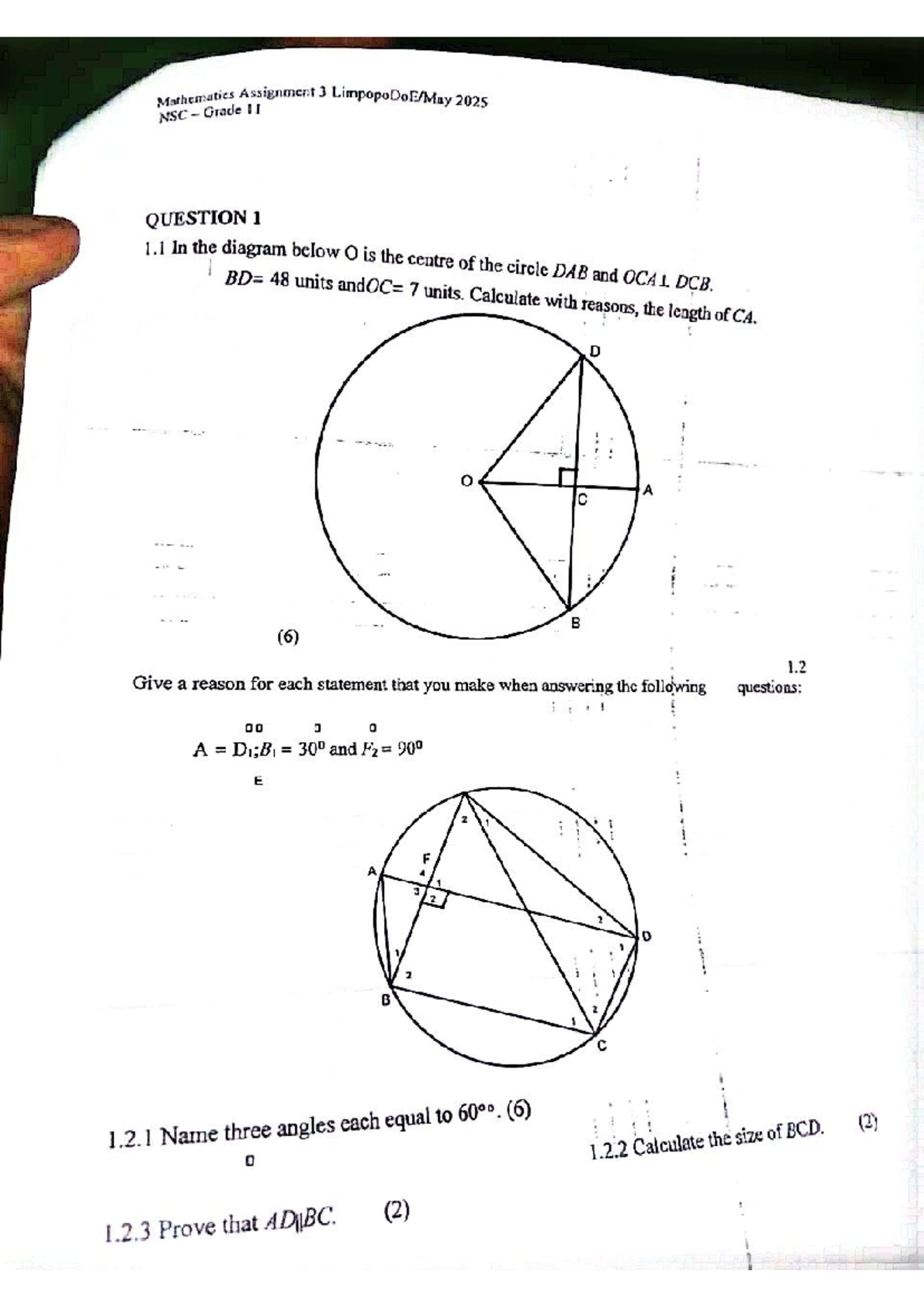 Mathematics Assignment 3 2025 NSC Grade 11 - Studocu