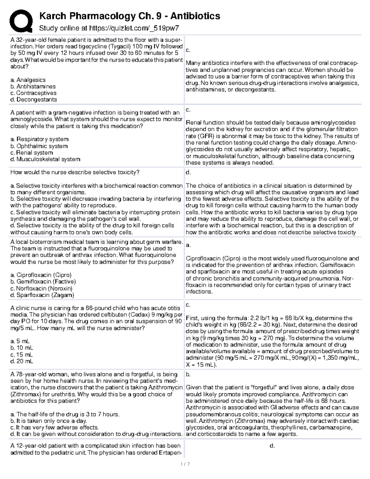 Final Exam Study Guide for Nursing Pharmacology (NRSG 310) - Studocu