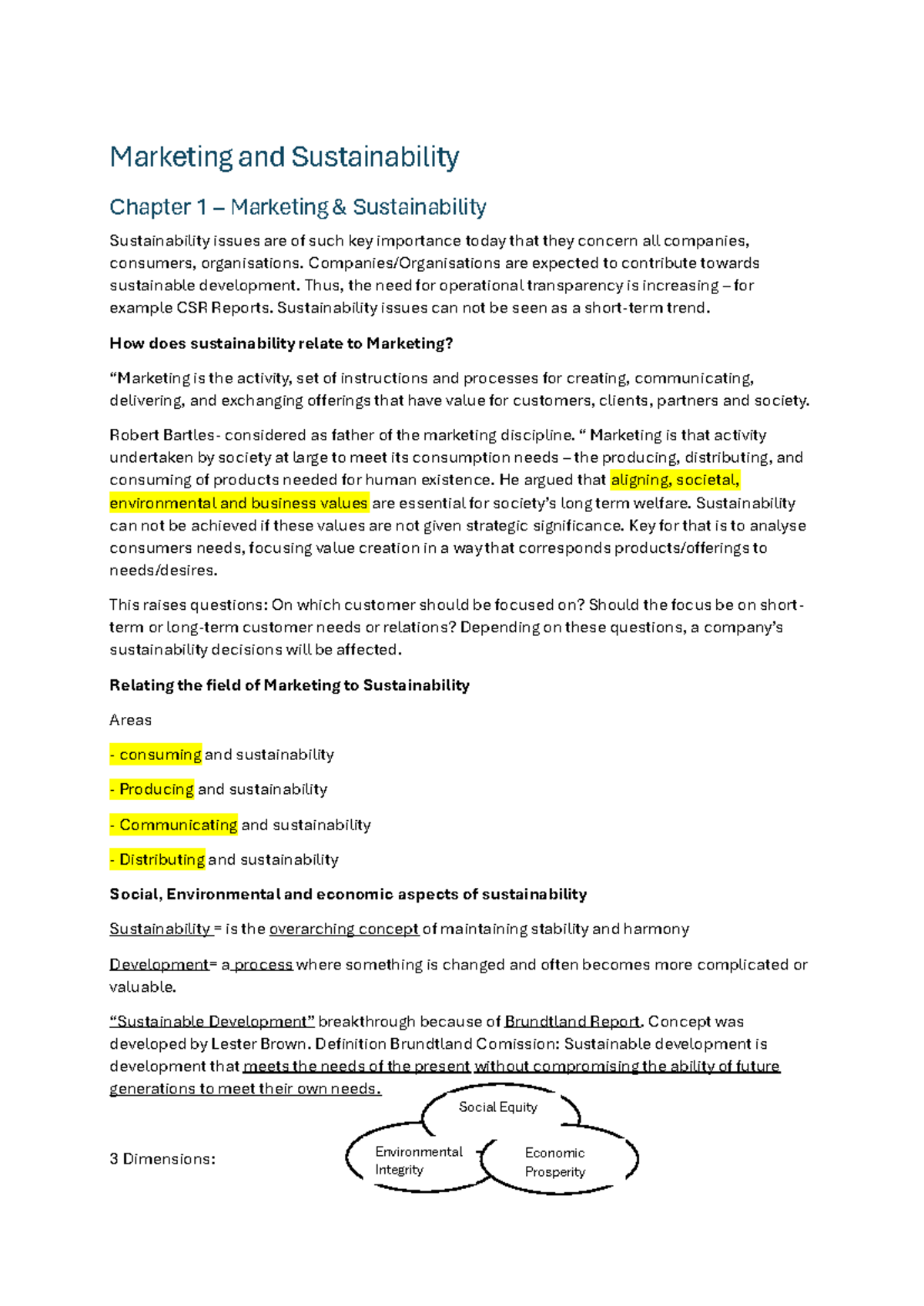 Marketing & Sustainability: Key Insights for a Greener Future - Studocu