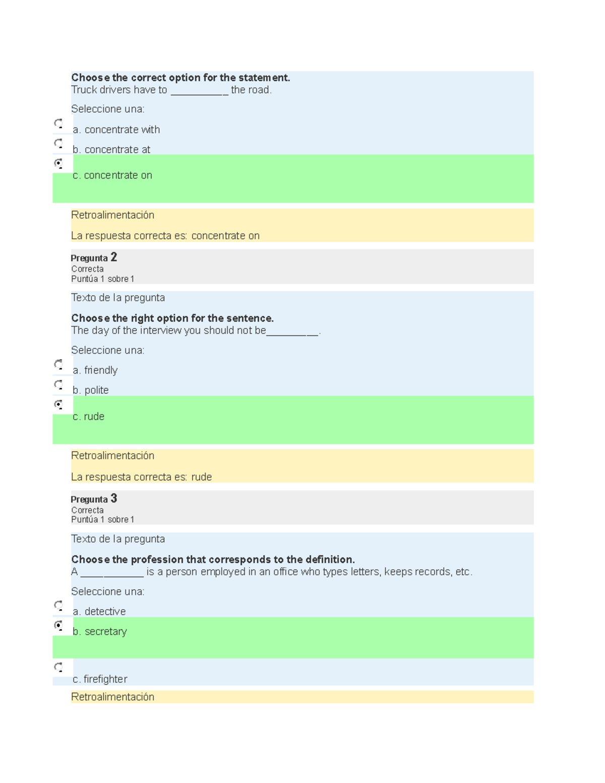 Assignment 1 Questionnaire Unit 1: Inglés Cuestionario y Respuestas ...