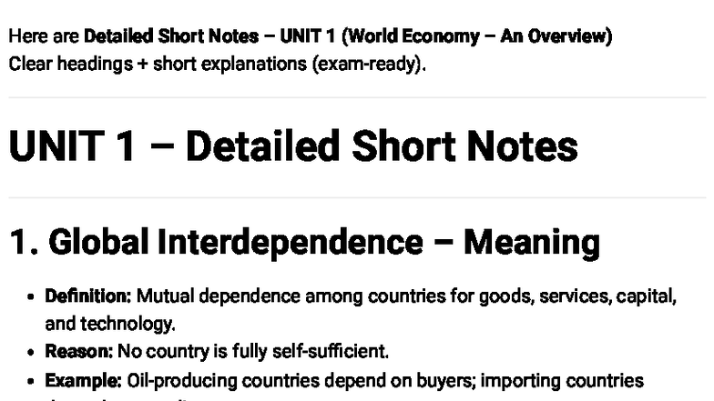 International Trade Notes: UNIT 1 Overview and Key Concepts - Studocu