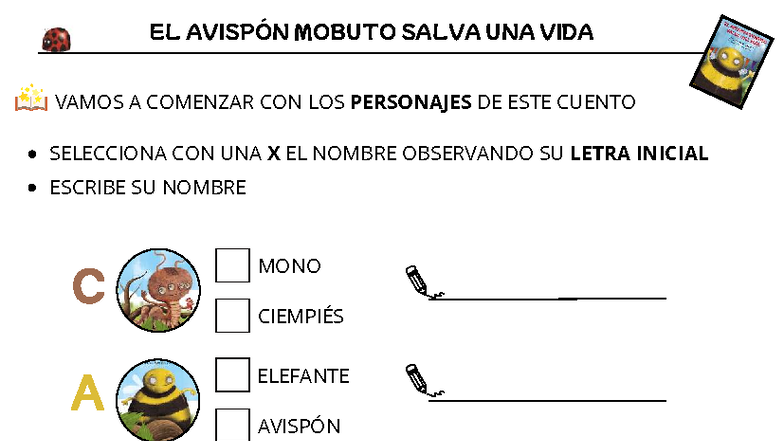 EL AVISPÓN MOBUTO - CUADERNILLO DE PRIMER GRADO - Document Preview