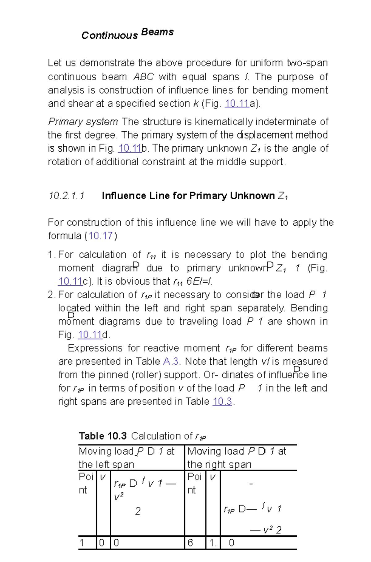 Course CE101: Influence Lines for Continuous Beams Analysis - Studocu