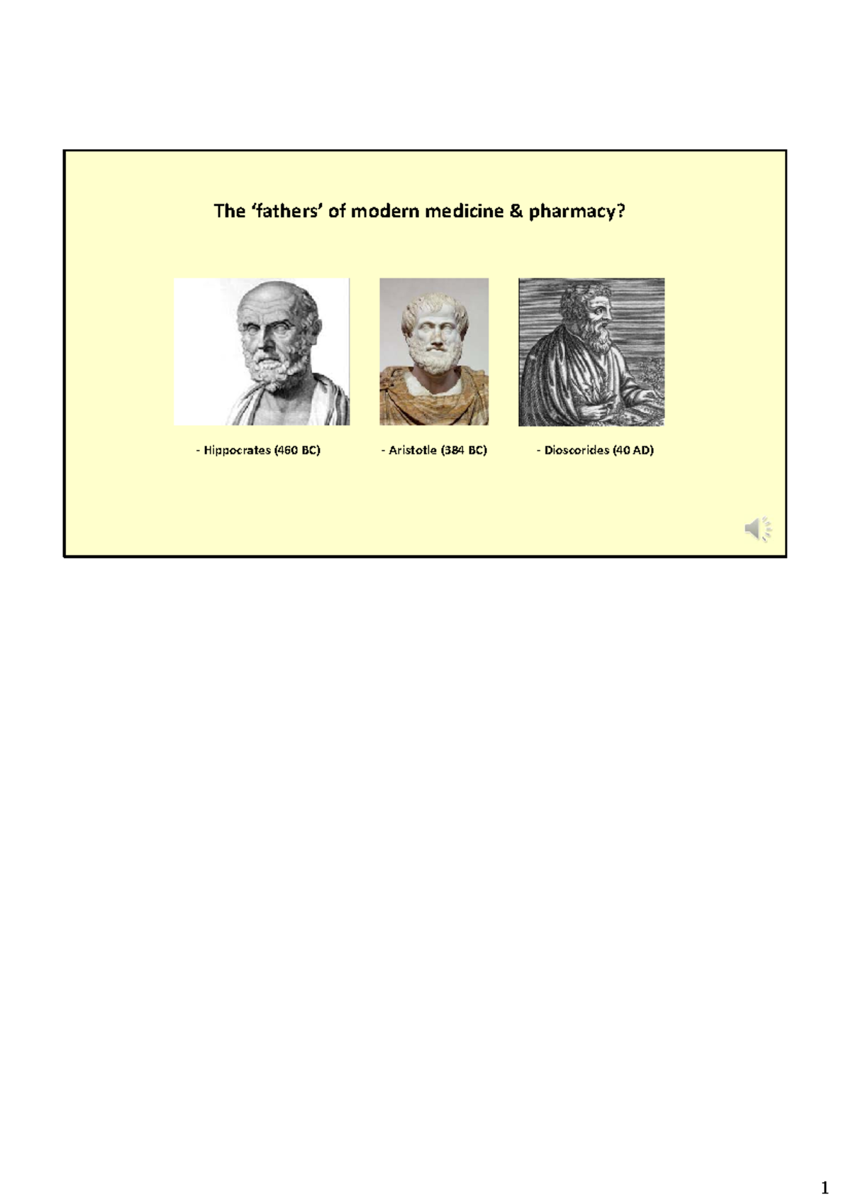 Lecture 9B Drug Discovery History - The ‘fathers’ of modern medicine ...