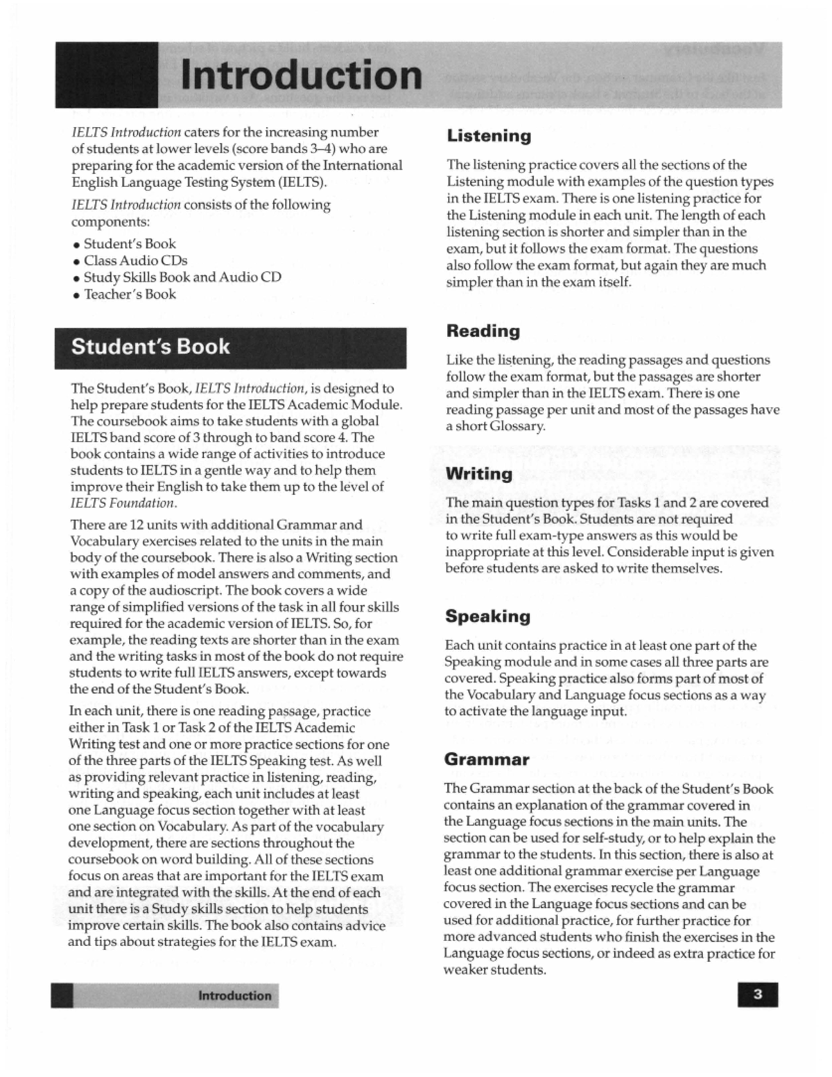 IELTS Introduction Teacher's Book 1: Guide for Lower-Level Students ...