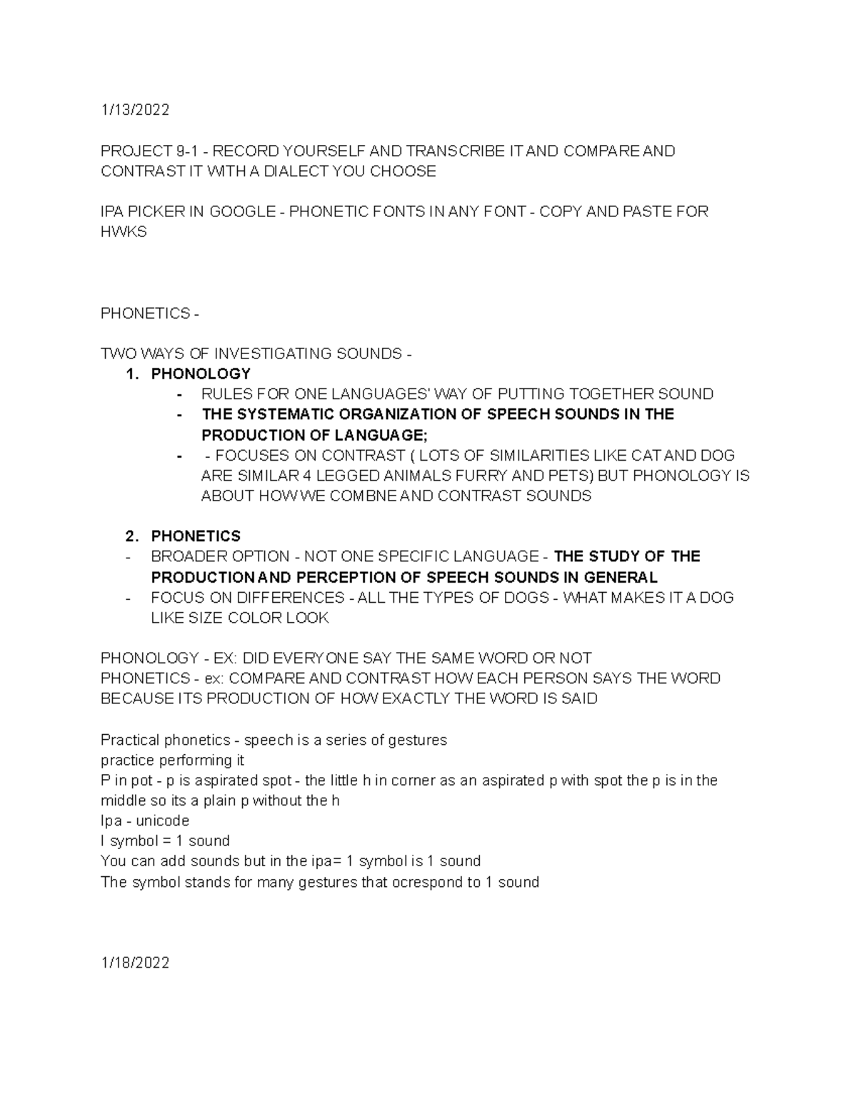 Exam 1 Study Notes - Phonetics and Phonology - CD 244 - Studocu