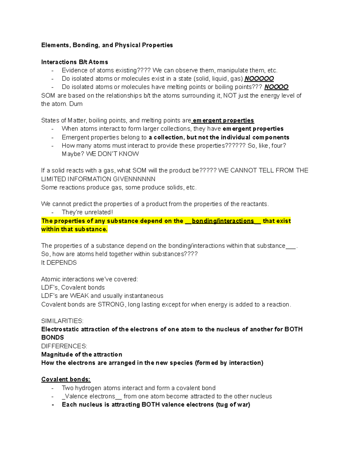 Chem 101: Bonding and States of Matter Lecture Notes - Studocu