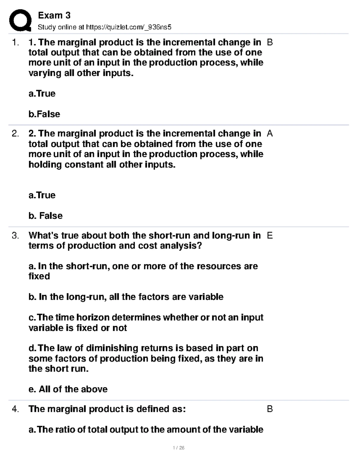 ECON 101 - Test 1 Study Guide and Answers - Studocu