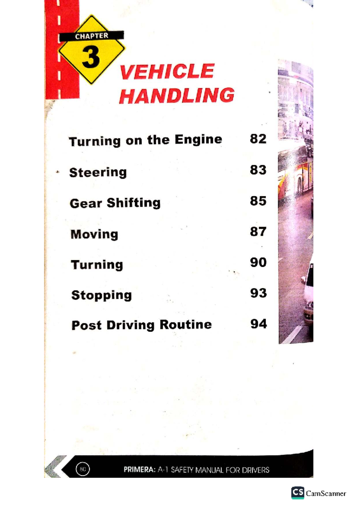 CHAPTER 3: VEHICLE HANDLING - Engine Start, Steering, and Driving ...