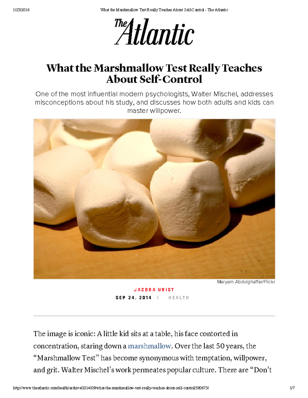 What the Marshmallow Test (PSY 101) Teaches About Self-Control - Studocu