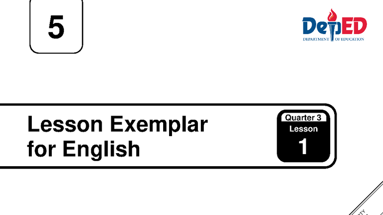 Q3 LE English 5 Lesson Exemplar: Understanding Story Elements - Studocu