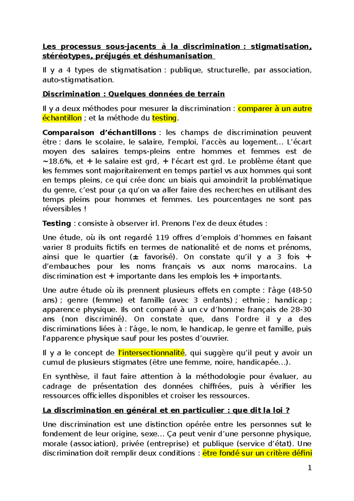 Discrimination et Stigmatisation : Analyse des Processus Sociaux (PSY ...