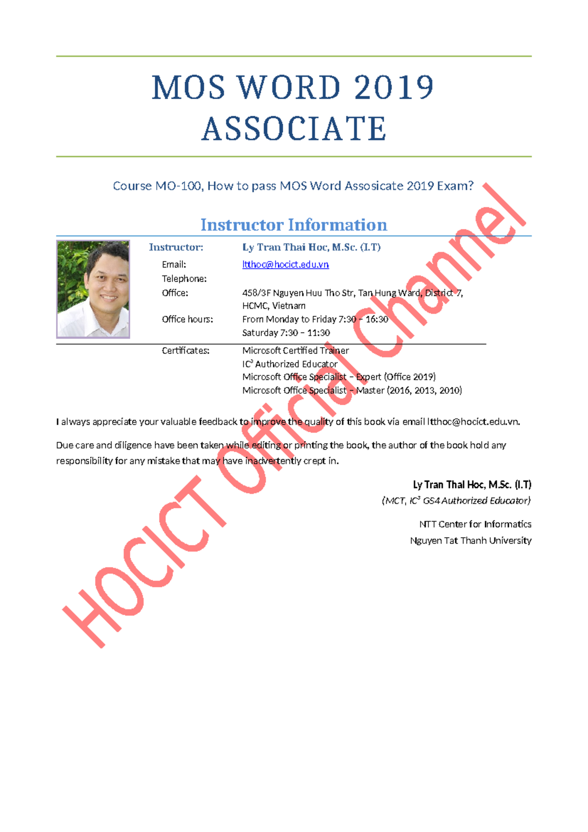 MOS Word 2019 Associate Exam Preparation Guide - Studocu