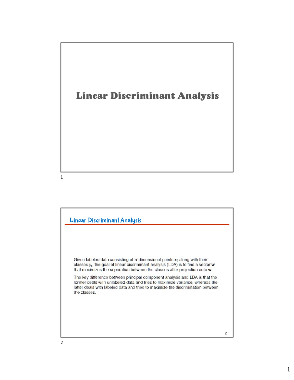 04-LDA-SVM - Lecture Notes on Linear Discriminant Analysis & SVM - Studocu