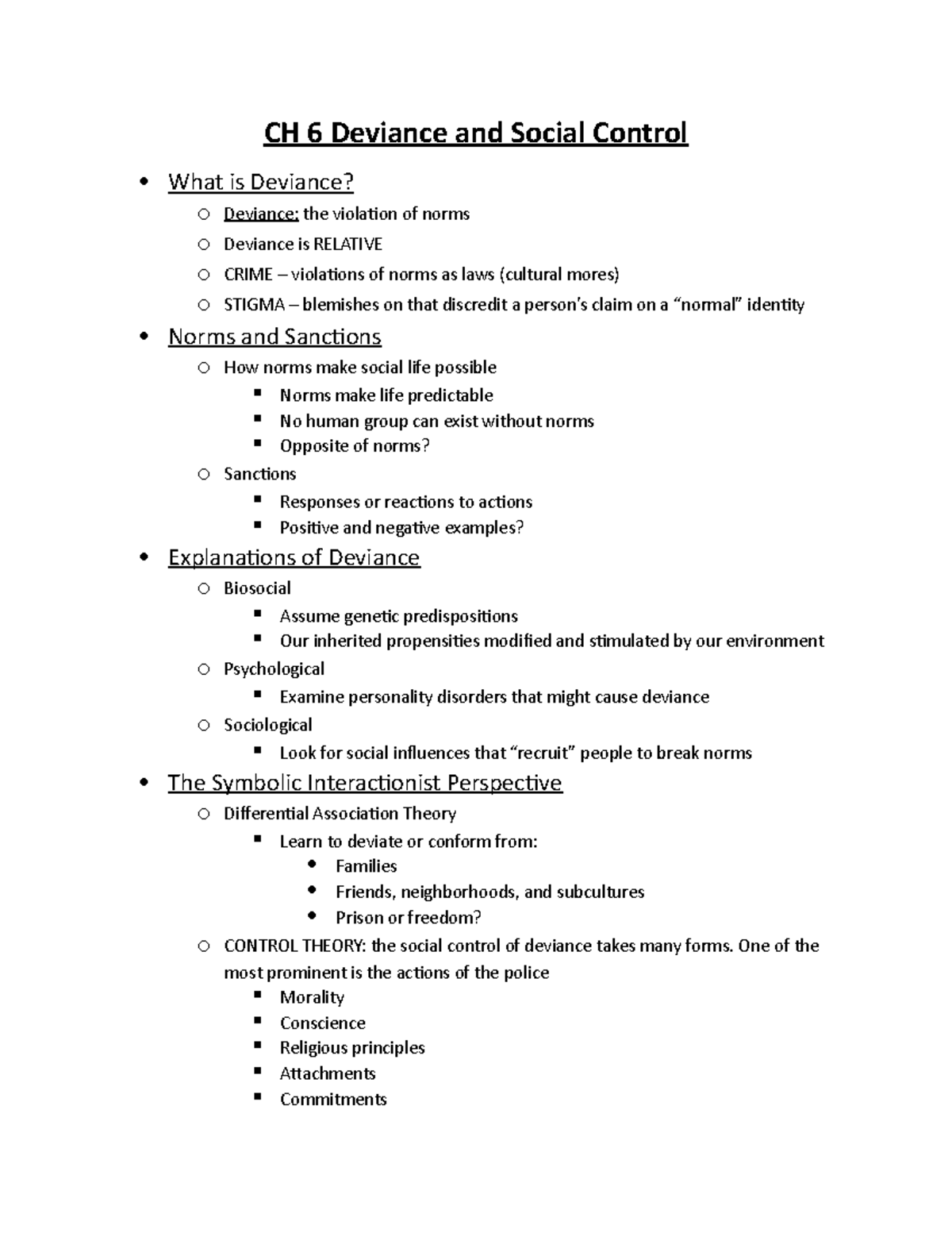 CH 6 Deviance and Social Control - CH 6 Deviance and Social Control ...