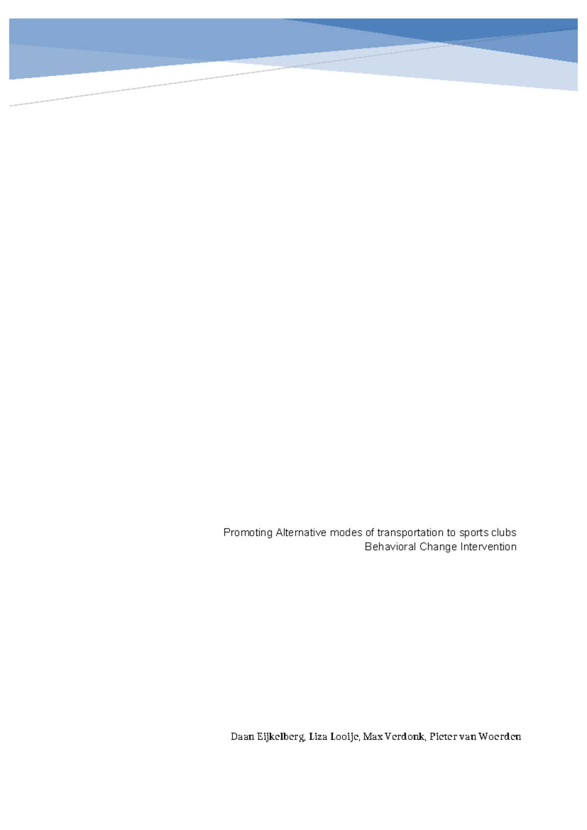 ACUB – Behavioral Change Intervention for Sustainable Transport ...