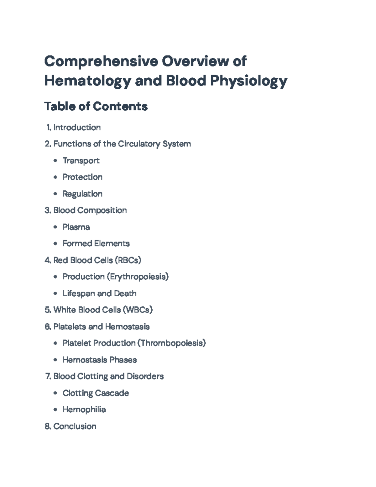 Hematology Overview: Functions, Components, and Disorders of Blood ...