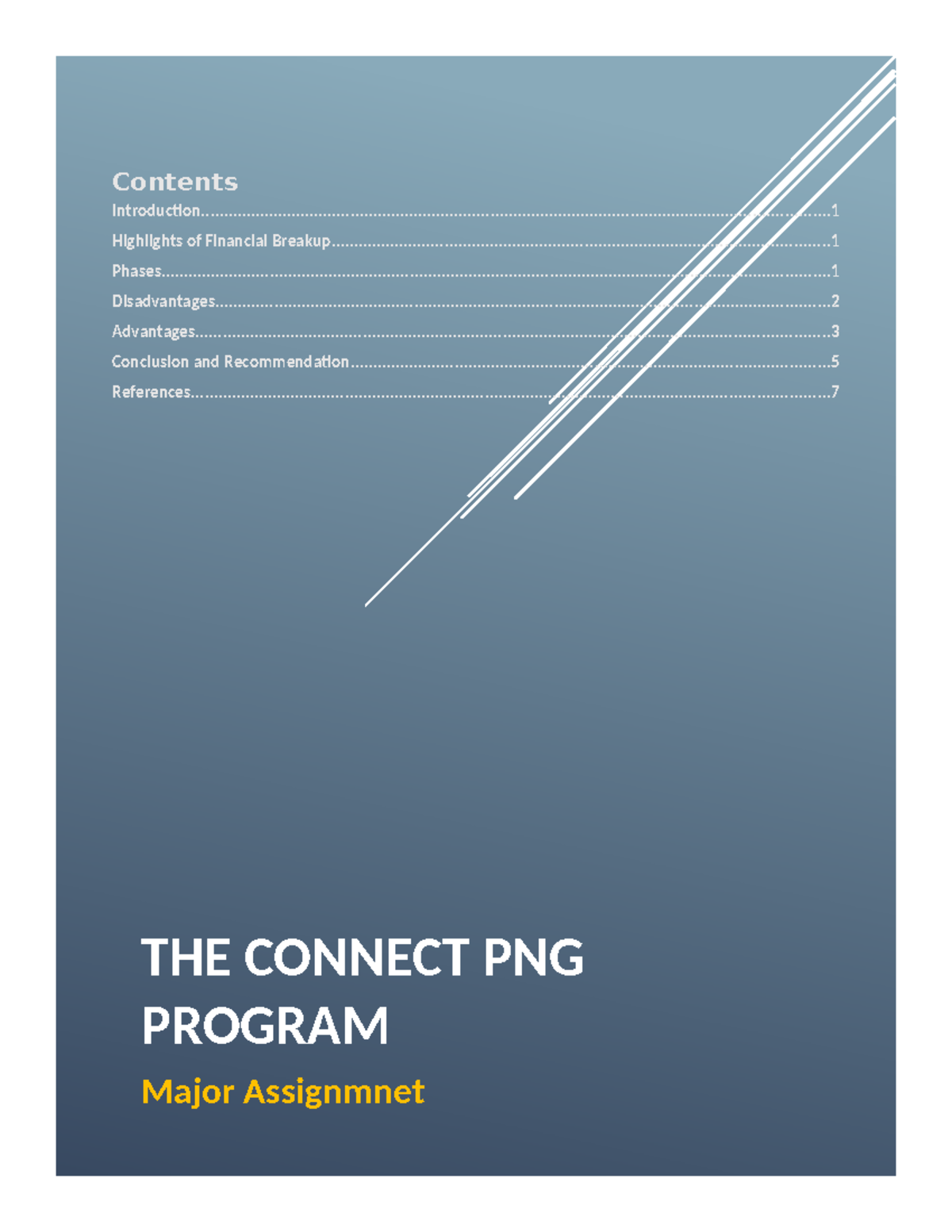 The Connect PNG program - THE CONNECT PNG PROGRAM Major Assignmnet ...