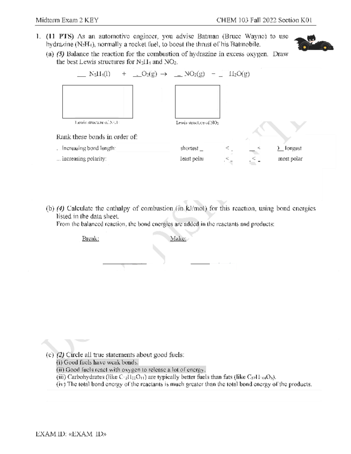 CHEM 103 Fall 2022 Midterm Exam 2 Questions & Solutions - Studocu