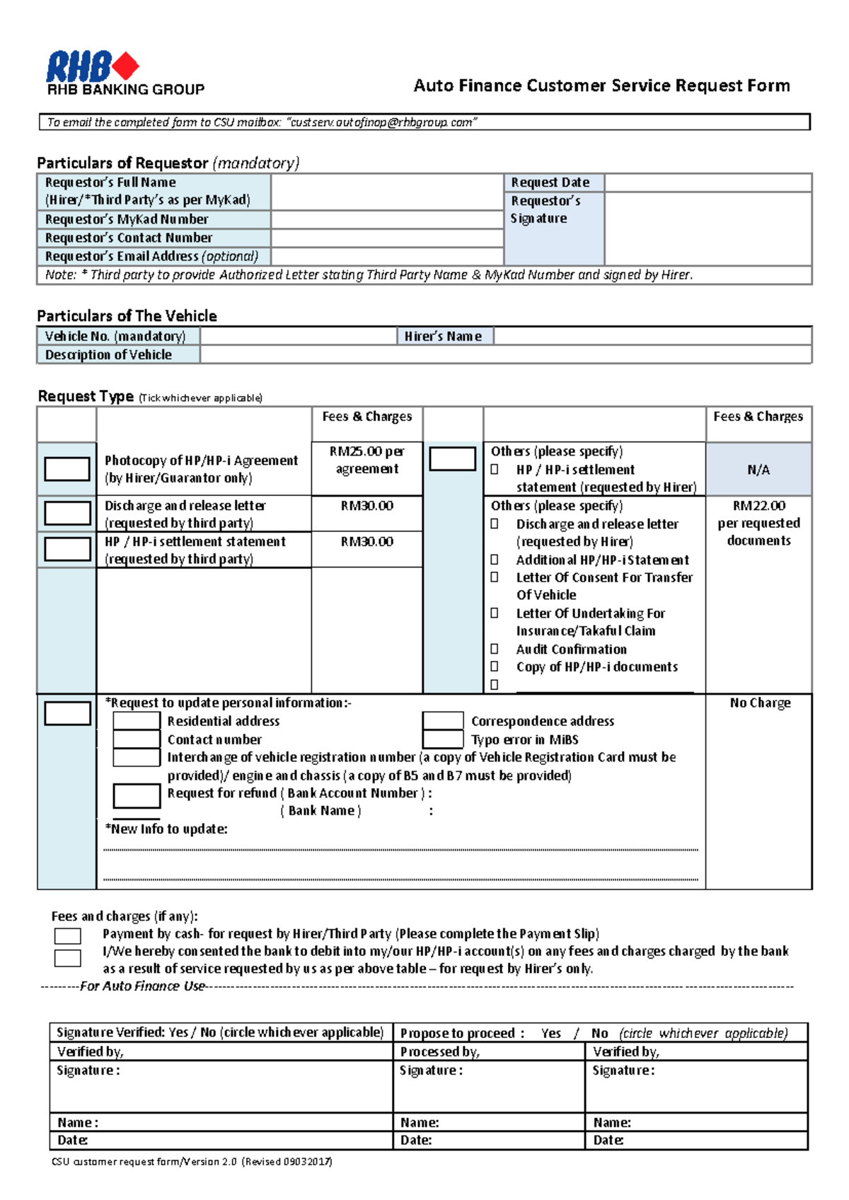 CSU Auto Finance Customer Service Request Form (Address Change) - Studocu