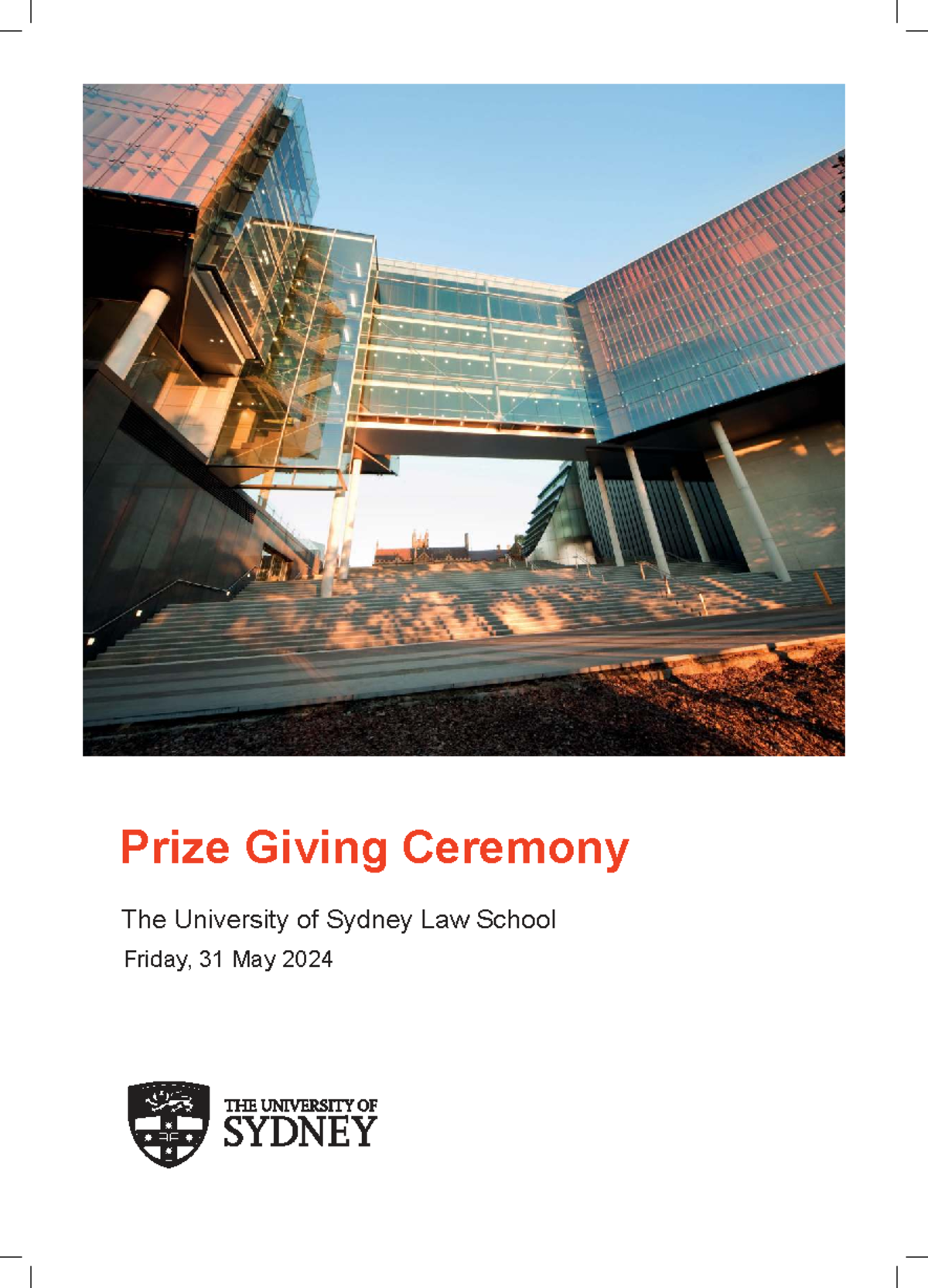 2024 Prize Giving Ceremony Program - Sydney Law School - Studocu
