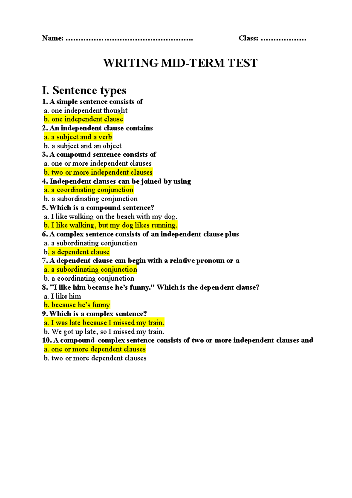 Writing-midterm - Writing-midterm - Name