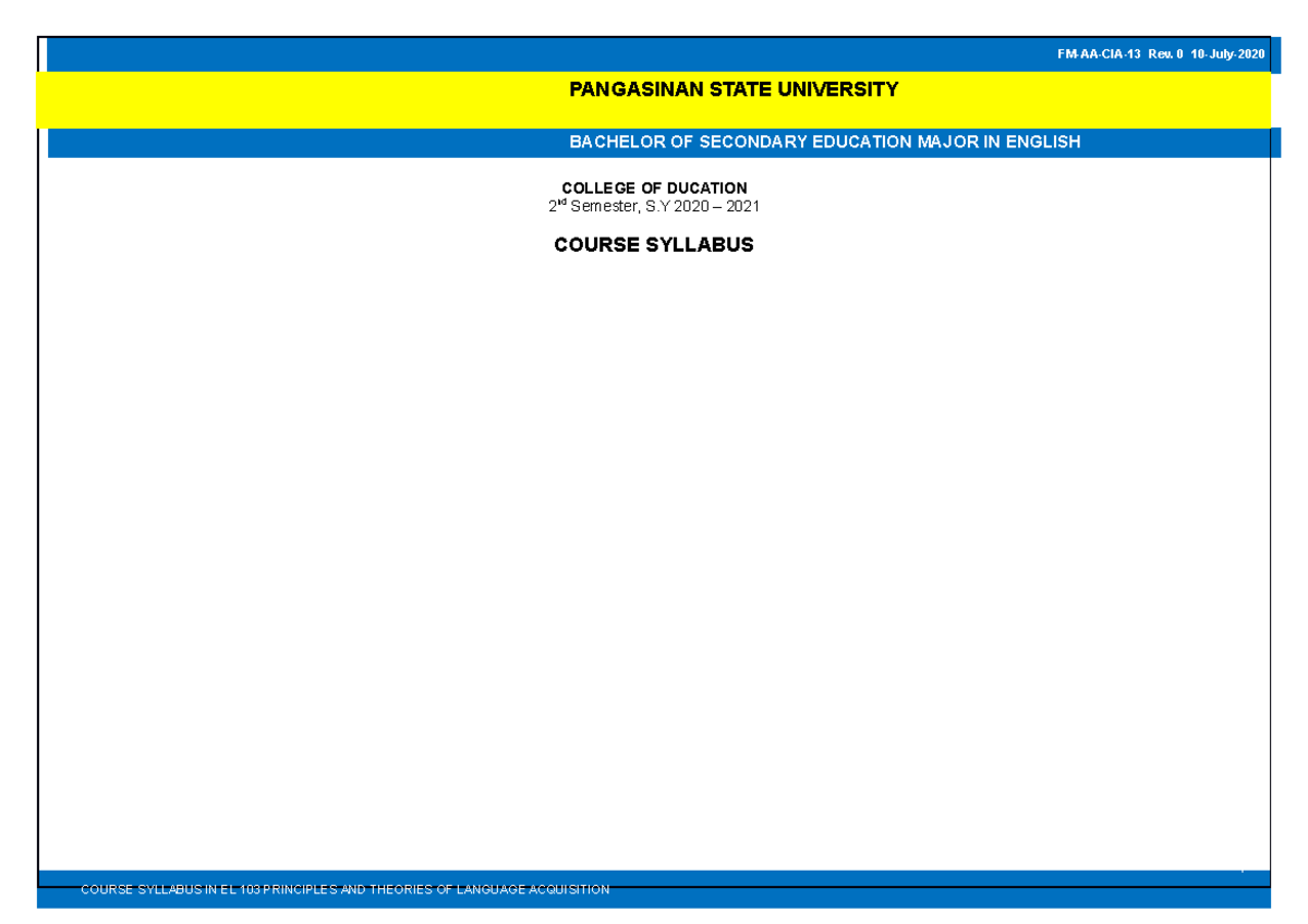 El 110 language education research syllabus - Document Preview