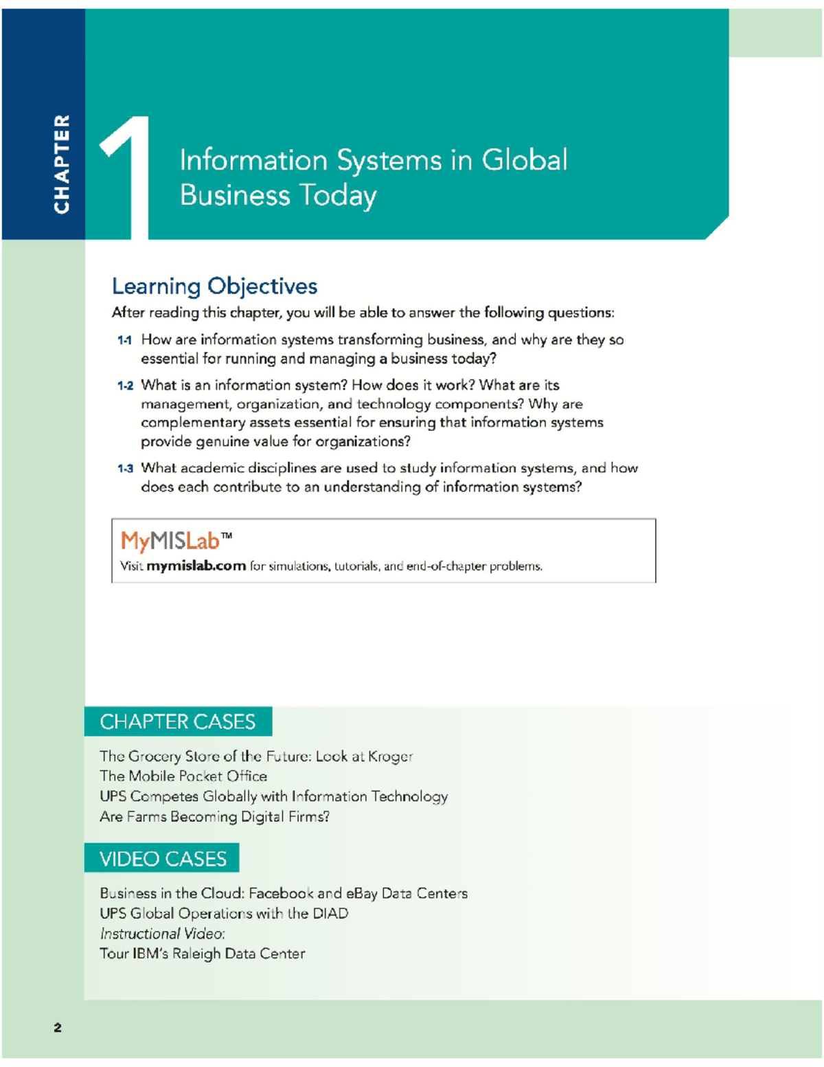 CHAP1 - Overview of Chapter 1 in Management Information Systems - Studocu