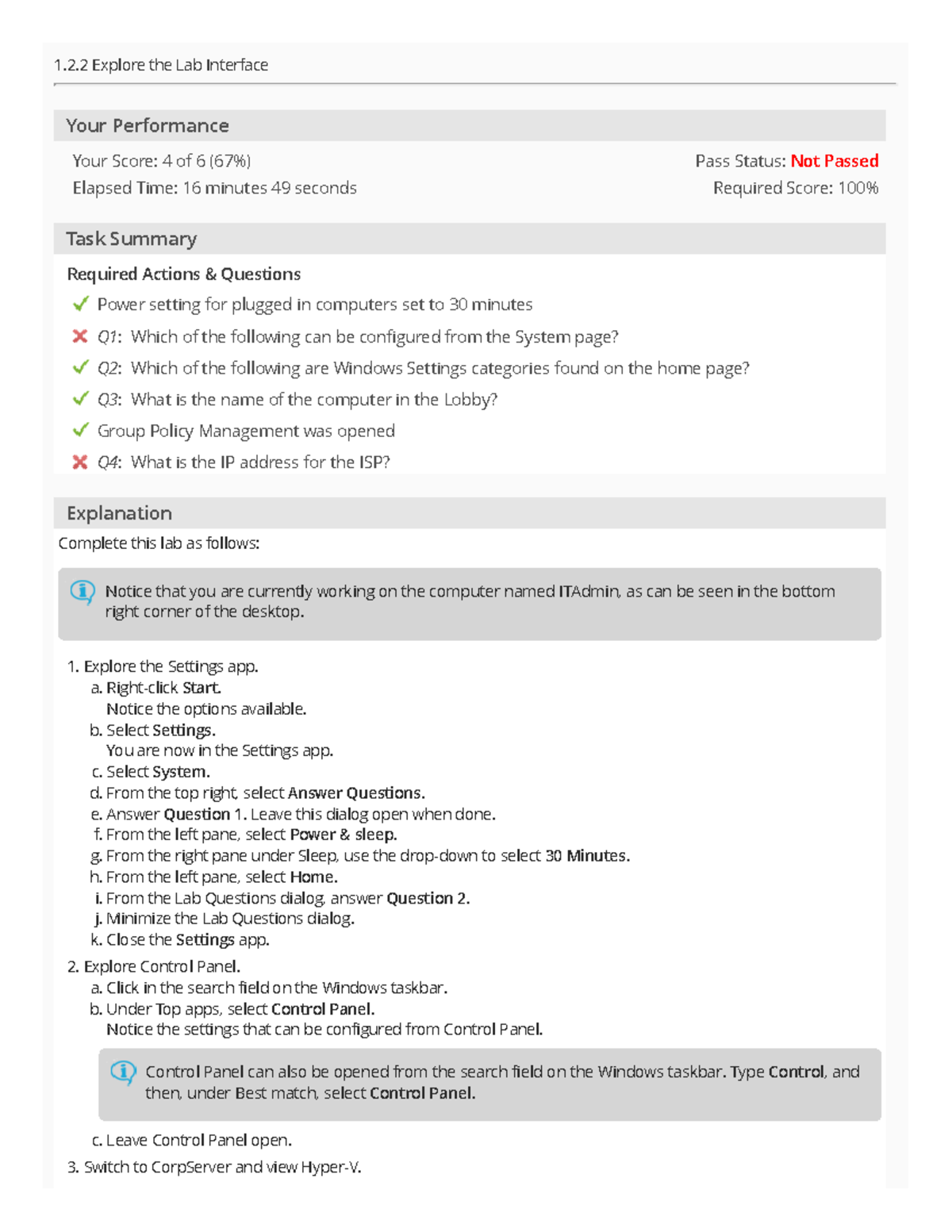 1.2.2 Lab Interface Exploration & Performance Evaluation - Studocu