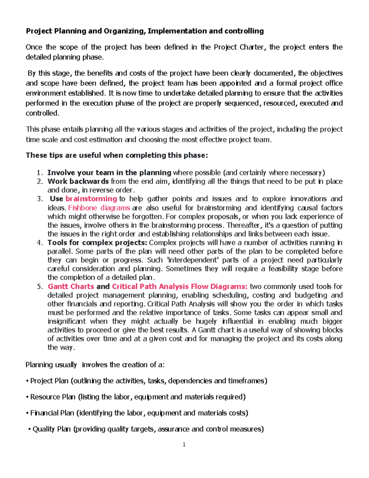 Project Planning & Implementation Strategies: A Guide to Success - Studocu