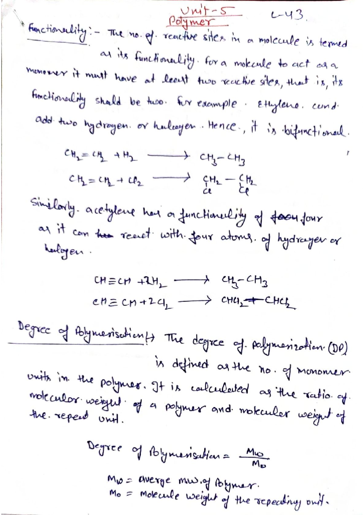 Polymer Chemistry Concepts - CMECH 242 Study Notes - Studocu