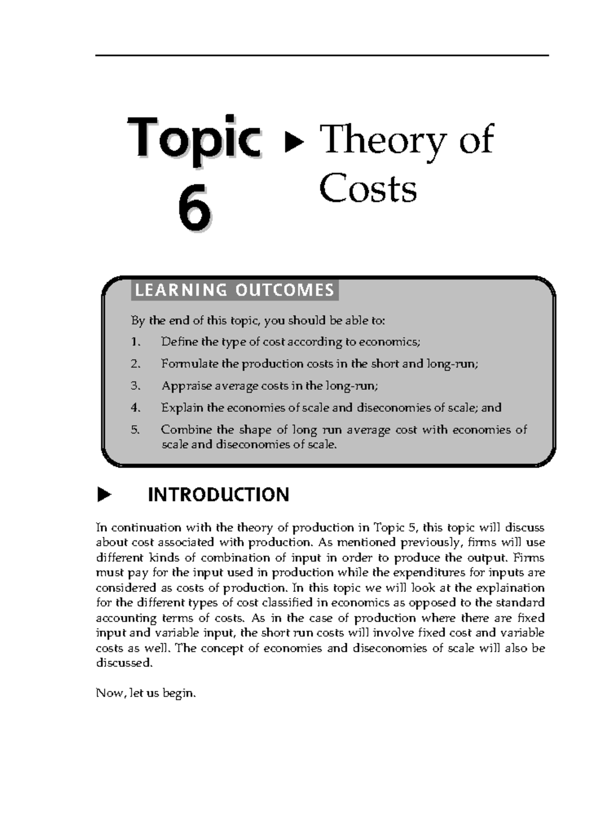 Micro - Topic 6 - Lecture Notes on Theory and Classification of Costs -  Studocu