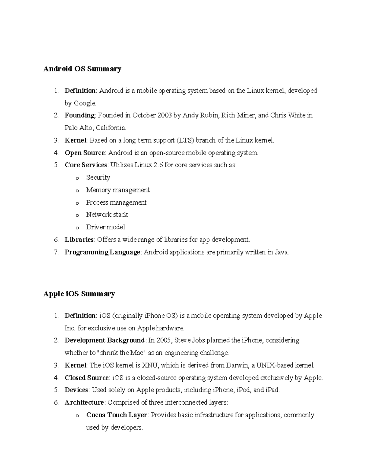 Mobile os - Android OS Summary Definition: Android is a mobile ...