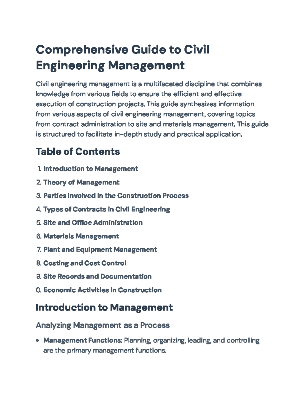 Comprehensive Guide to Civil Engineering Management Practices ...