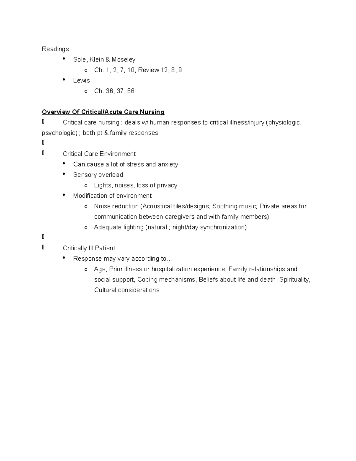 NUR 300 Final Exam Study Guide: Critical Care Nursing Insights - Studocu