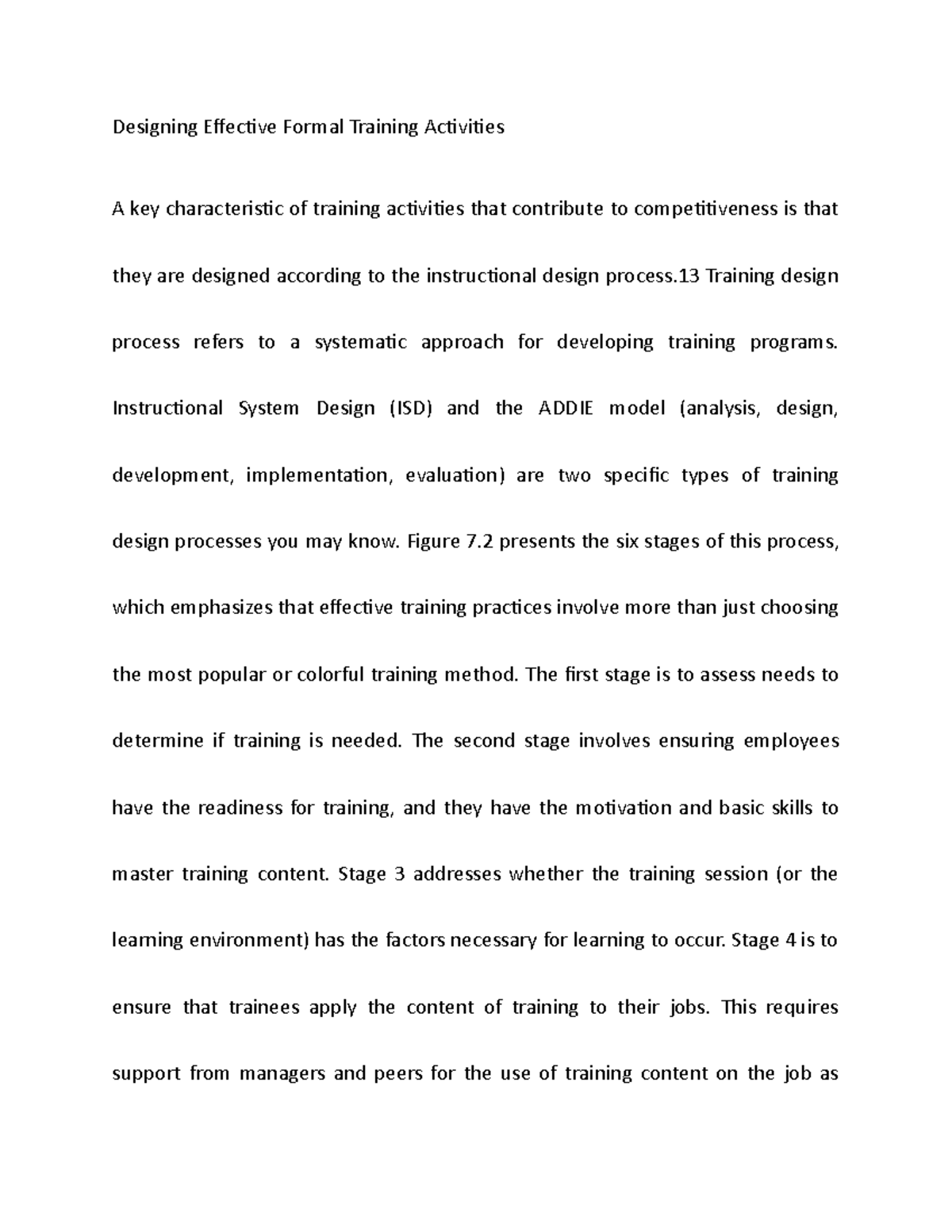 HRM 34- Designing Effective Formal Training Activities - Designing ...