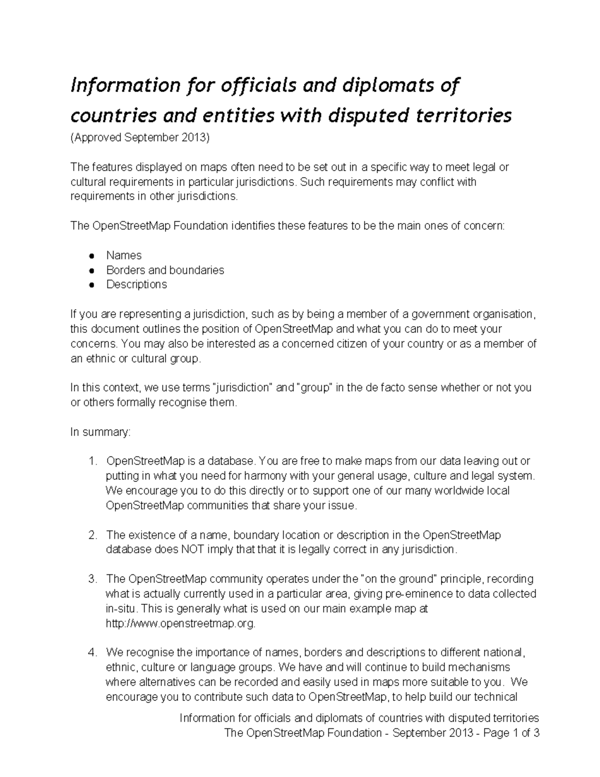 Disputed Territories Info for Officials & Diplomats (Sept 2013) - Studocu