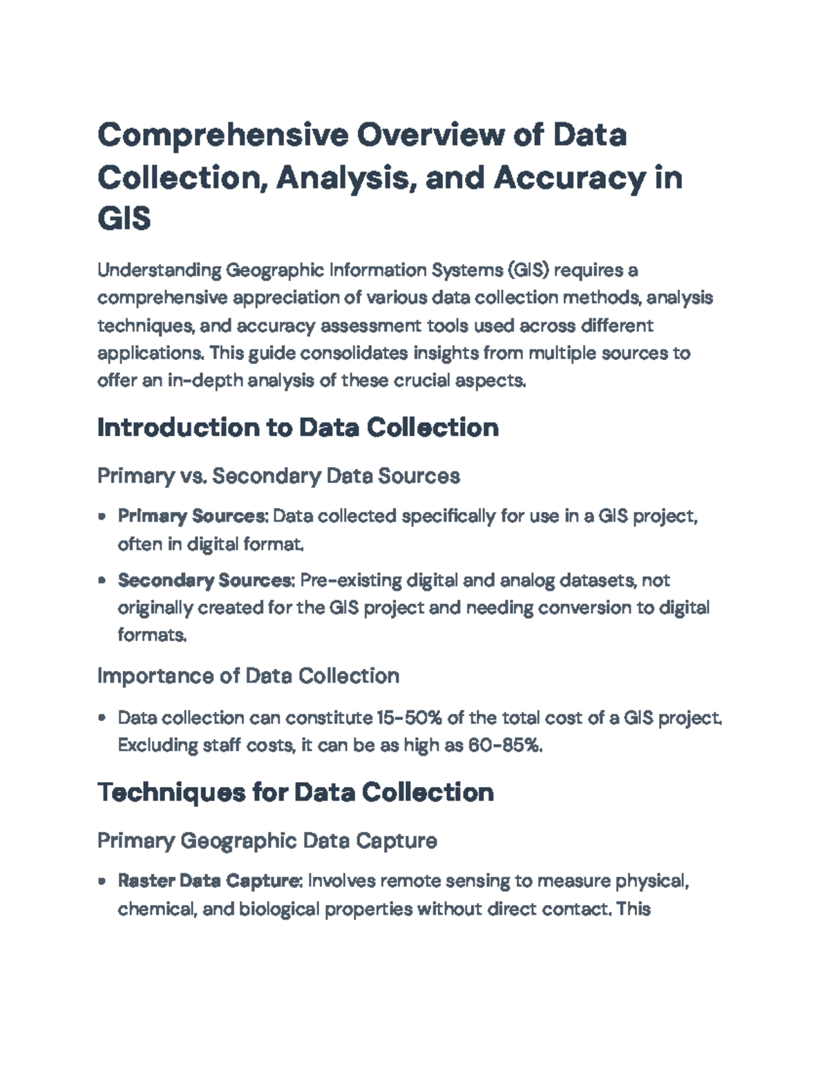 Comprehensive Guide to Data Collection and Analysis in GIS (GIS 101 ...