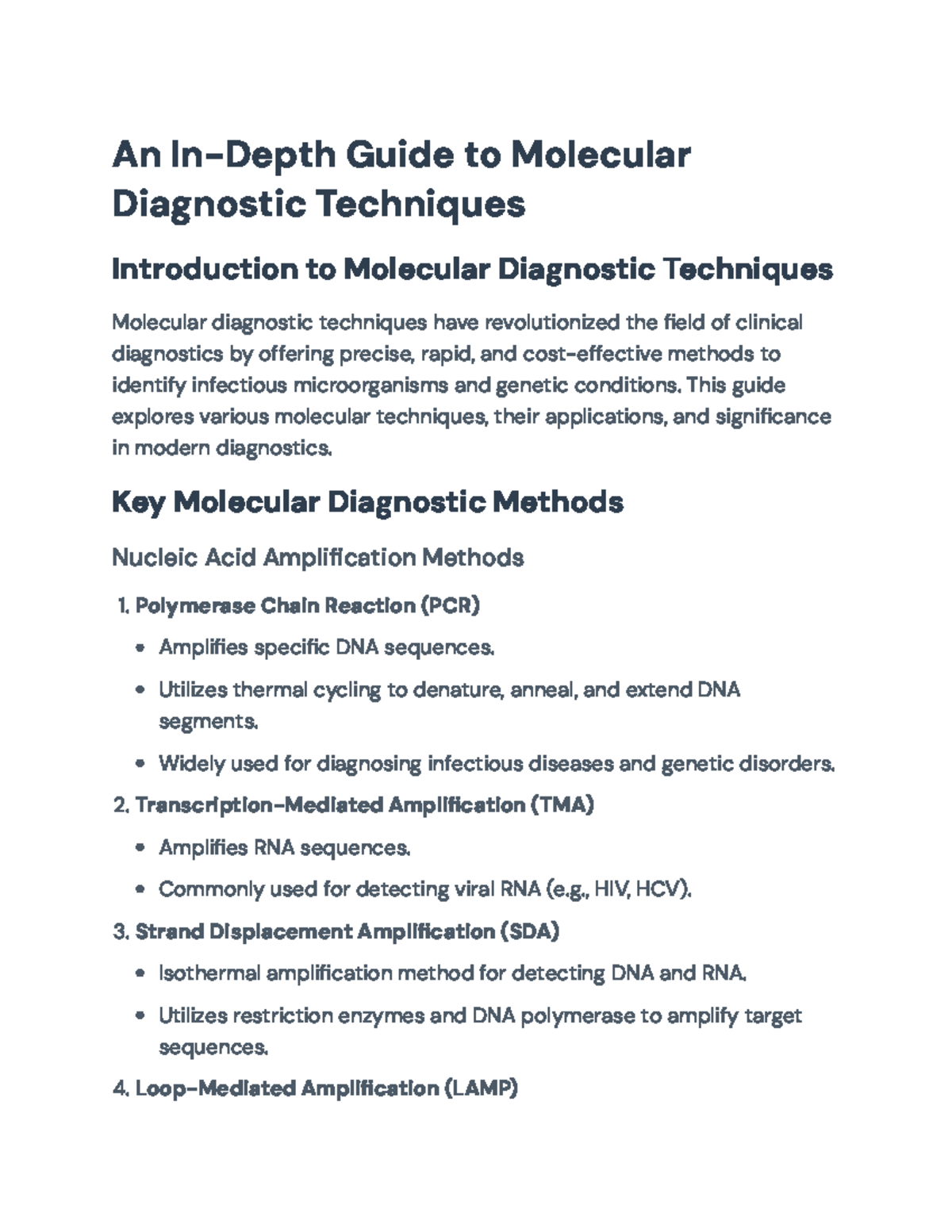 Molecular Diagnostic Techniques in Clinical Practice: An Overview - An ...