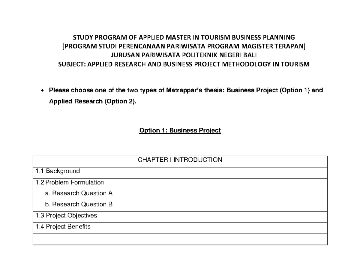 BP & AR Proposal & Thesis Outlines - Sept 2023 - Studocu