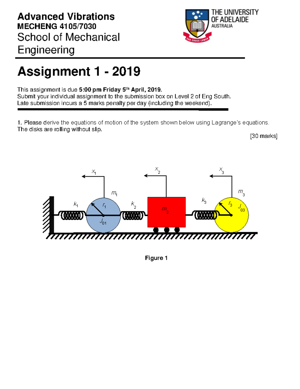 Assignment 1 Advanced Vibrations 2019 - Advanced Vibrations MECHENG ...