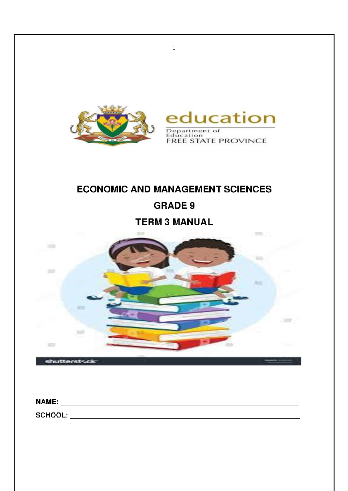 Grade 9 Economic & Management Sciences Term 3 Manual 2024 - Studocu