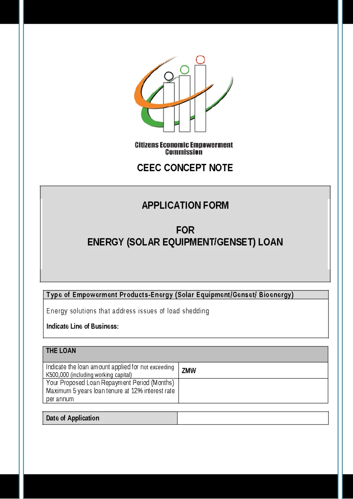 CEEC Application Form for Agri Mechanisation & Irrigation Support - Studocu