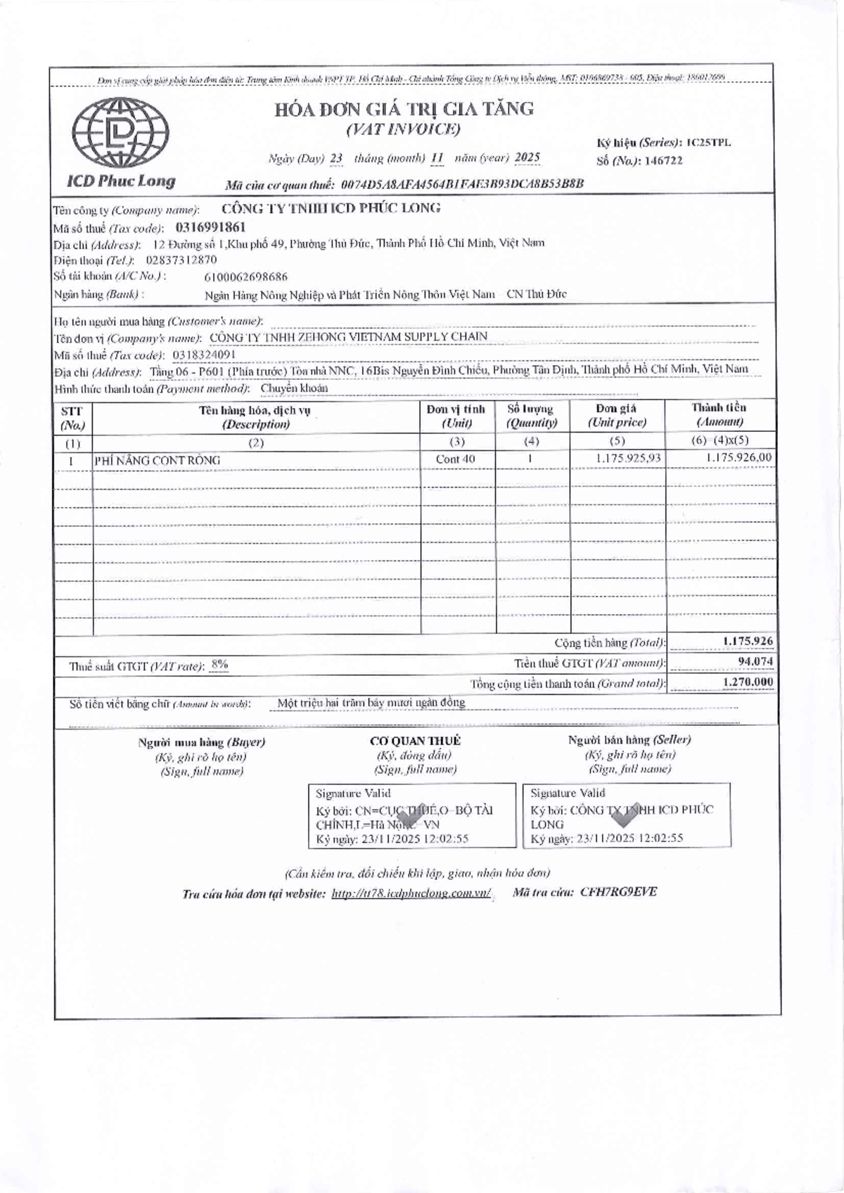 HOA DON GIA TRI GIA TANG - VAT INVOICE (1C25TPL) - Studocu