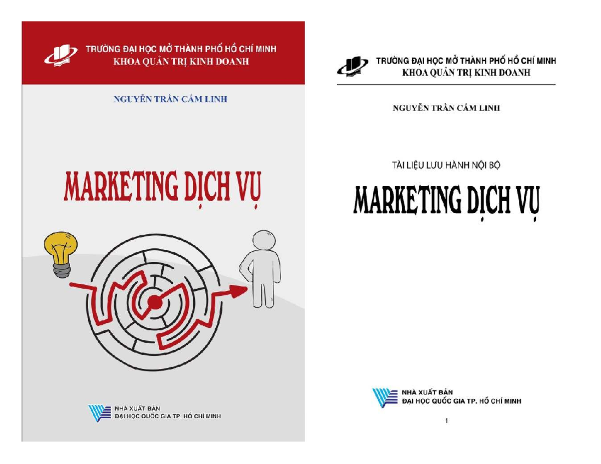 Marketing Dịch Vụ - TRƯỜNG ĐH MỞ TP. HCM - Nguyễn Trần Cẩm Linh - Document Preview