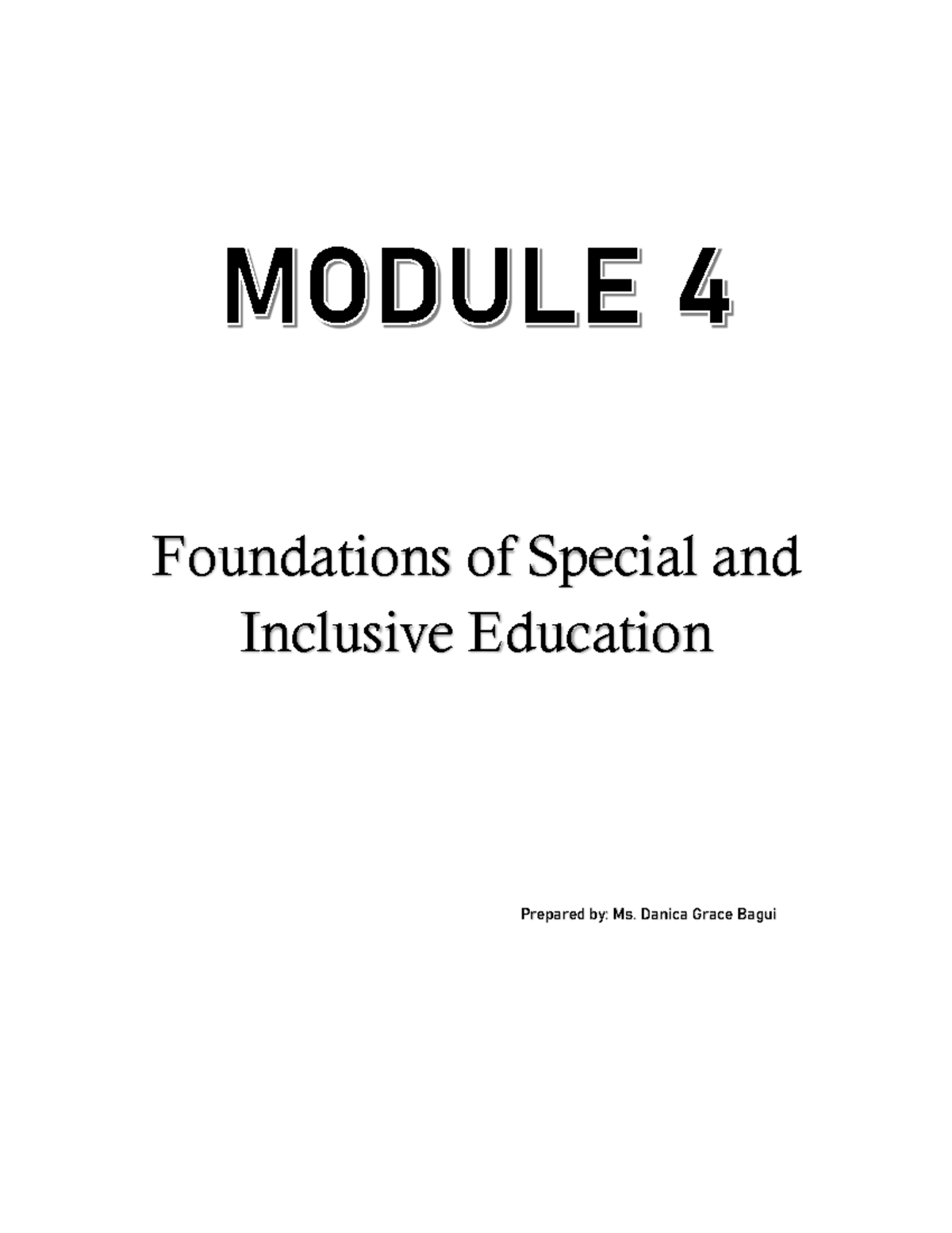 Foundations of Special & Inclusive Ed: Module-4 Lecture Notes - Studocu