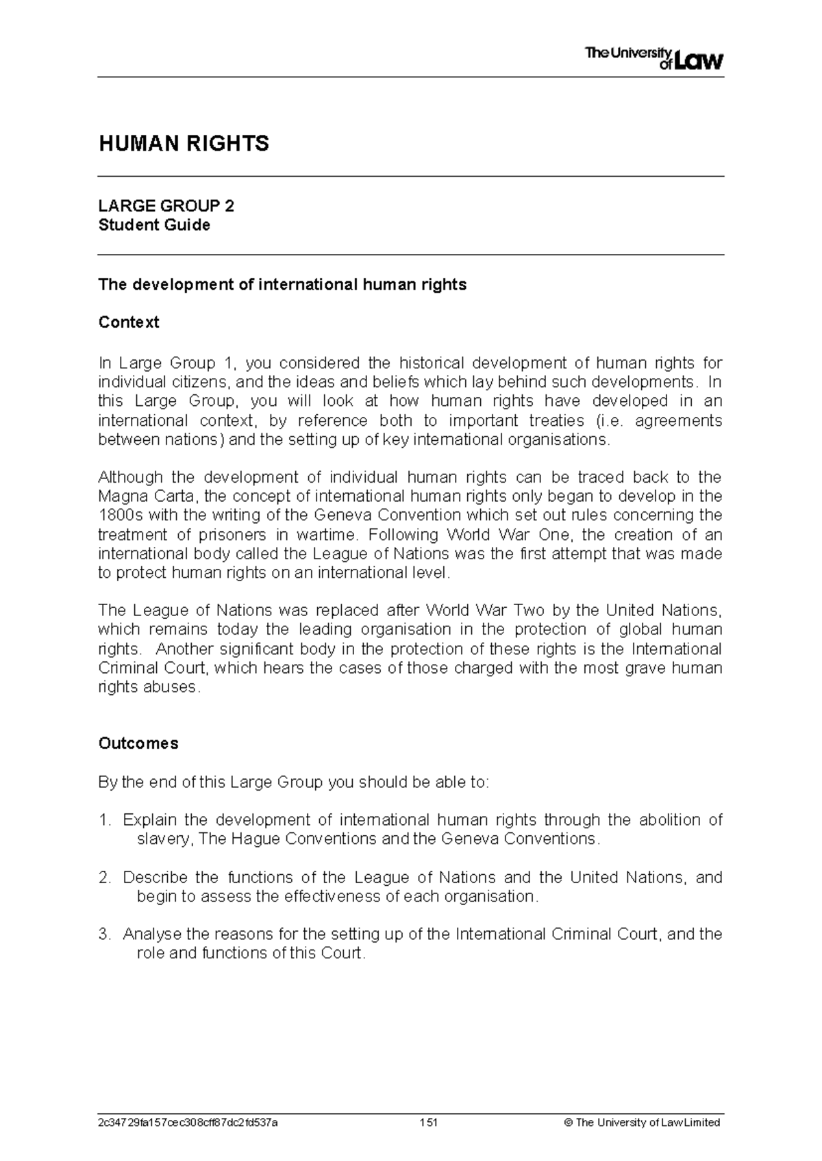 Human Rights Law LG2 - International Development & Key Concepts Notes ...