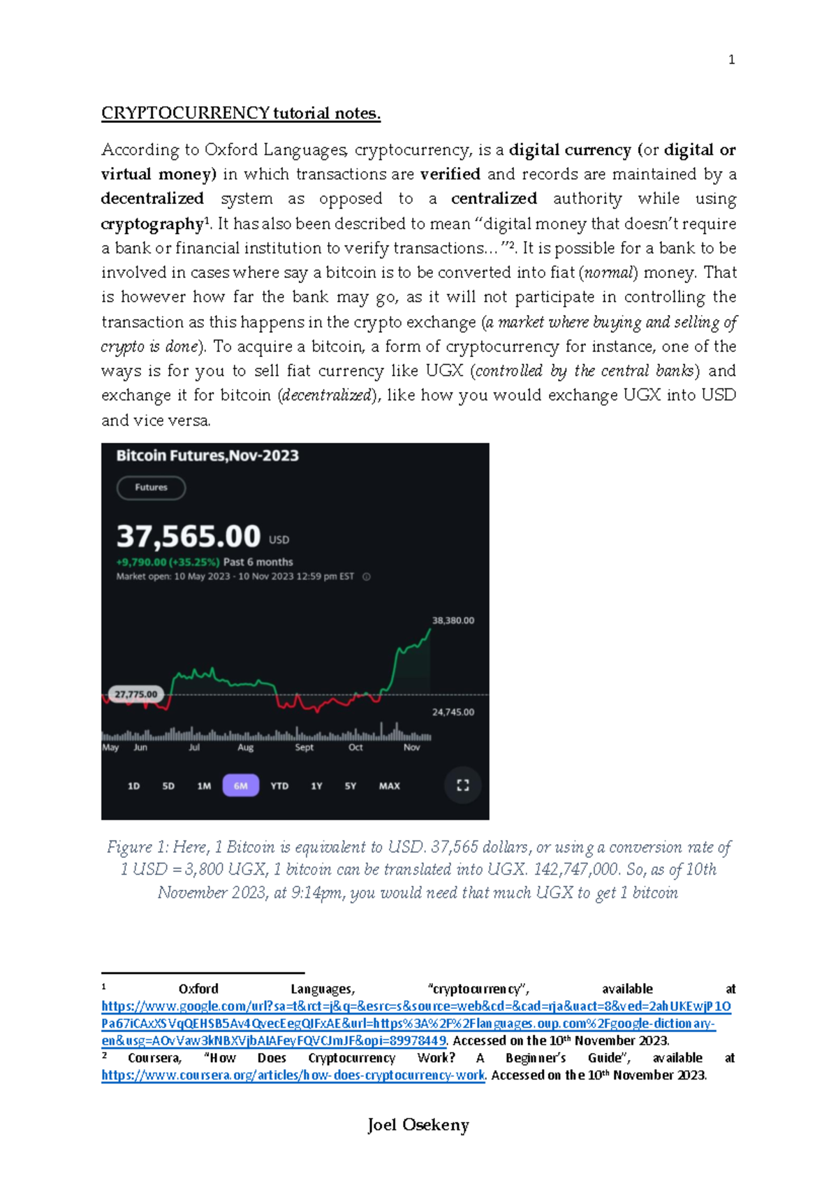 CRYPTOCURRENCY Tutorial Notes: Key Concepts & Security Insights - Studocu