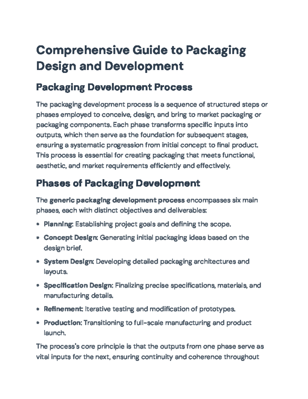 Comprehensive Guide to Packaging Design Development Process - Studocu